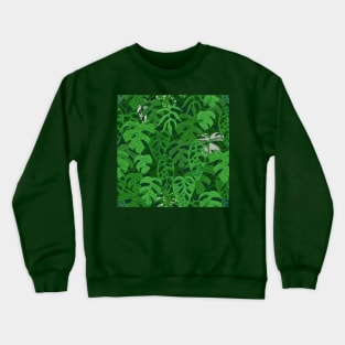 Monstera Jungle Pattern in Gouache Crewneck Sweatshirt